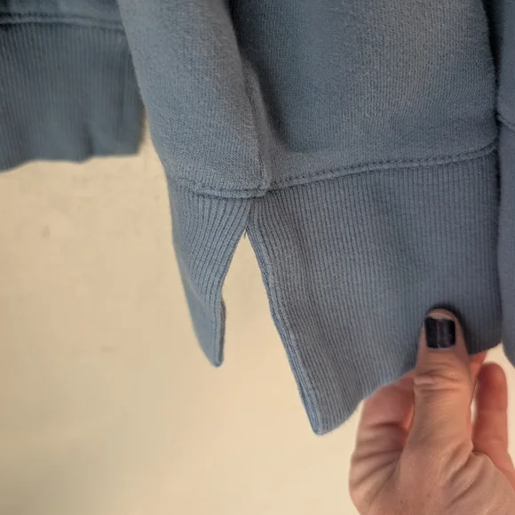 Blue Floral Embroidered Sweatshirt 2X Grannycore Patchwork Indie Boho Hippie - Picture 7 of 11